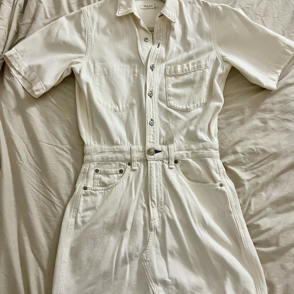 Rag & Bone White Denim Romper (Skirt) - Small